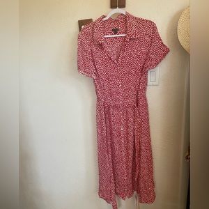 Talbots Red and White Polka Dot Dress Size 16